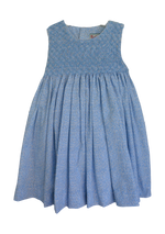 robe fille à fleur bleue
